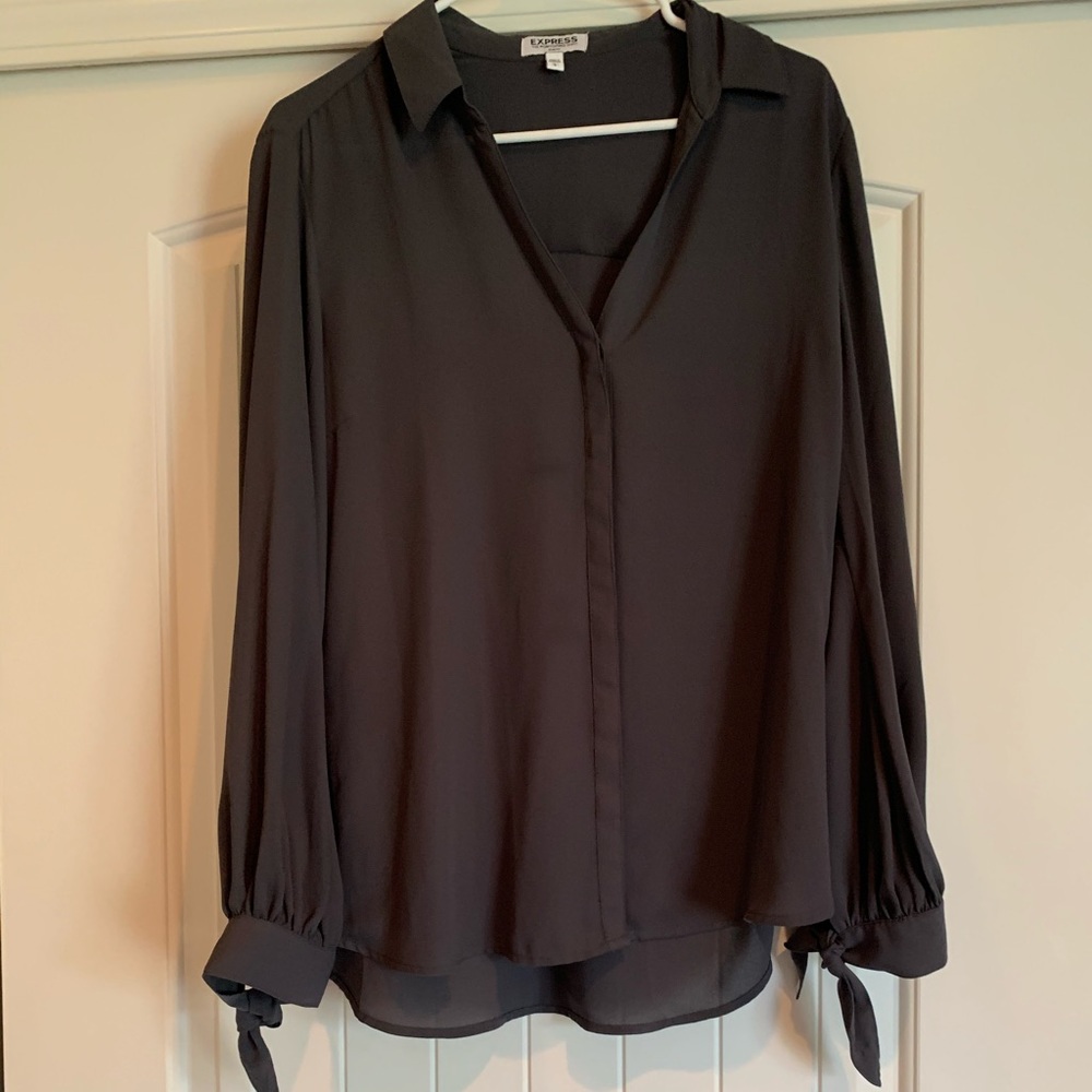 Express Dark Grey Portofino Blouse